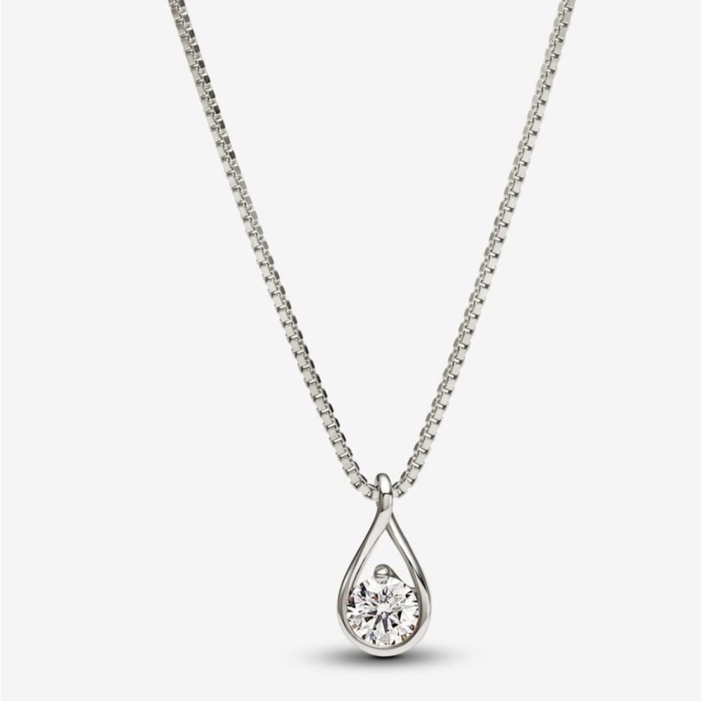 Pandora Infinite Lab-Grown Diamond Pendant & Necklace 0.50 Carat 14kwhite Gold